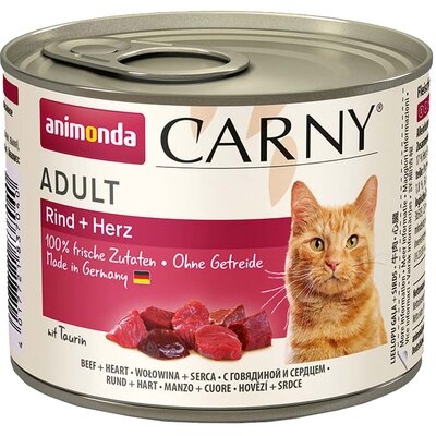 Animonda Cat Carny Adult smak: wołowina i serca 200g puszka