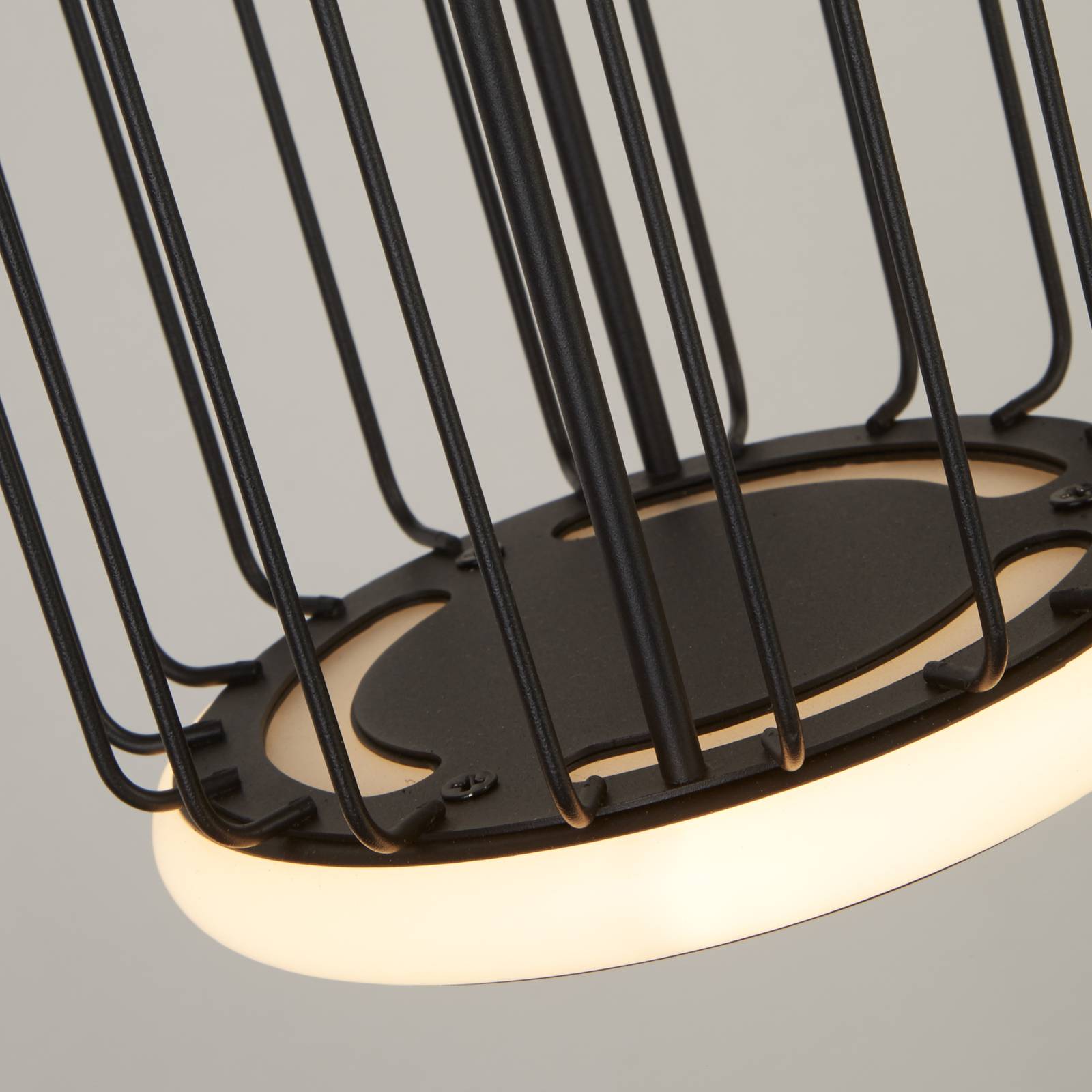 Searchlight Lampa wisząca LED Cage, 3-punktowa, czarna