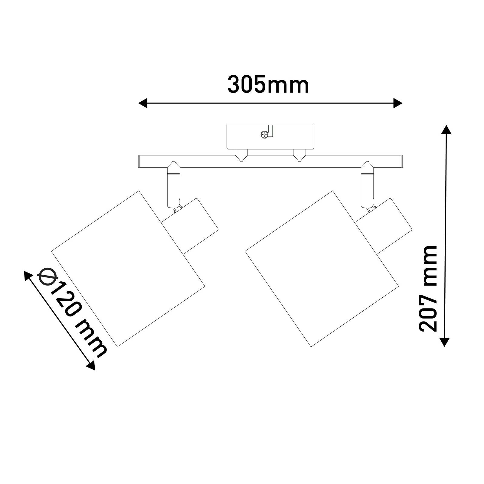 Näve Lampa sufitowa Maron, 2-pkt., tekstylna, naturalna
