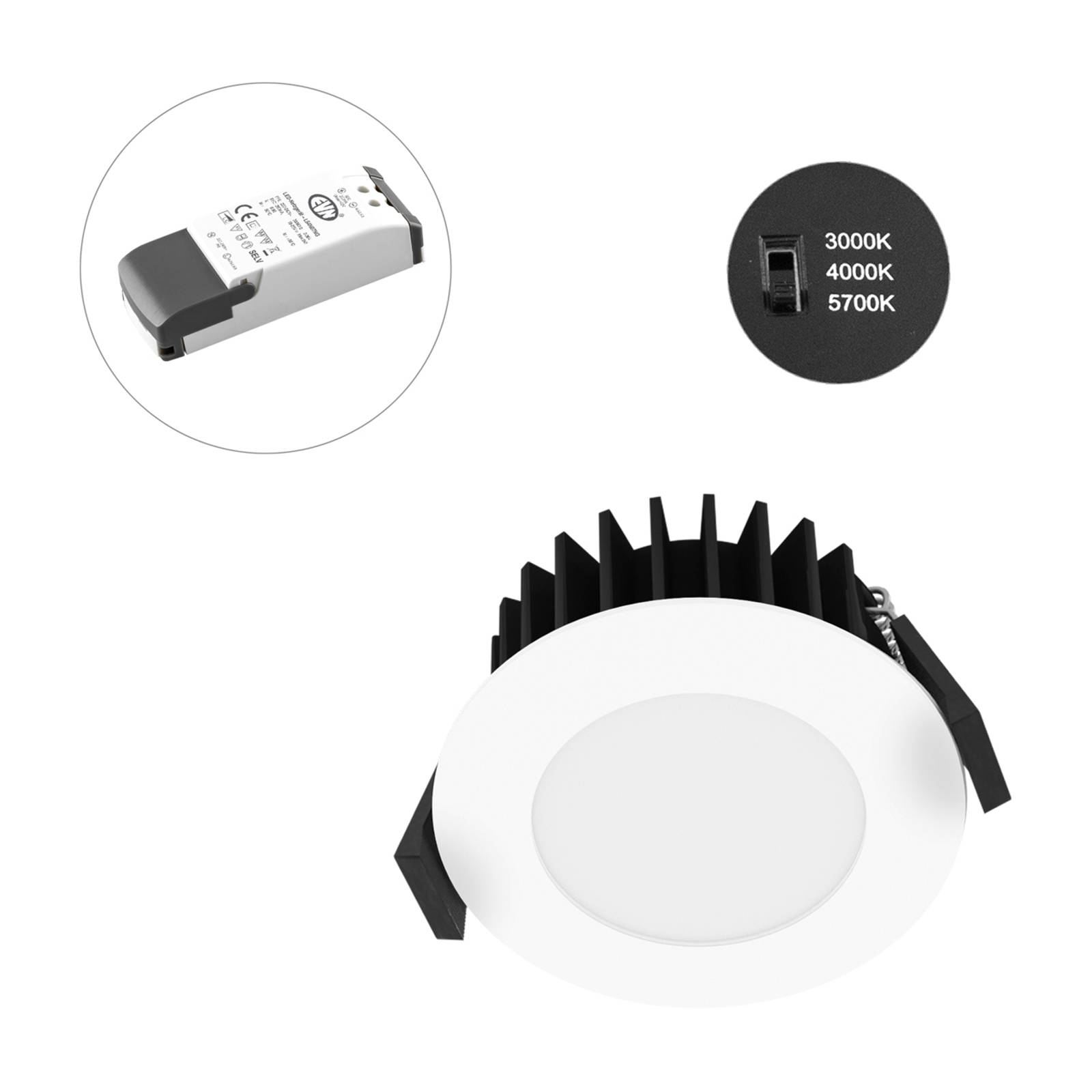 EVN Solido68 sufitowa wpuszczana LED 10W biała