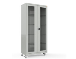 MD/2k.7035 mobilna szafa lekarska 2-skrzydłowa 1-komorowa popielata na kołach