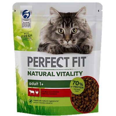 Perfect Fit 20% taniej! sucha karma dla kota, różne rodzaje - Natural Vitality Adult 1+, wołowina i kurczak, 650 g