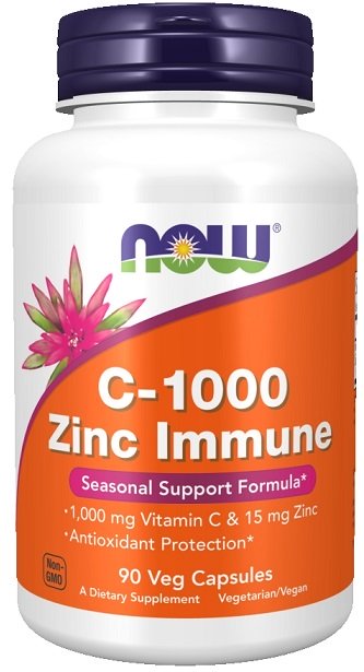 NOW Foods - Witamina C + Cynk, C-1000 Zinc Immune, 90 vkaps