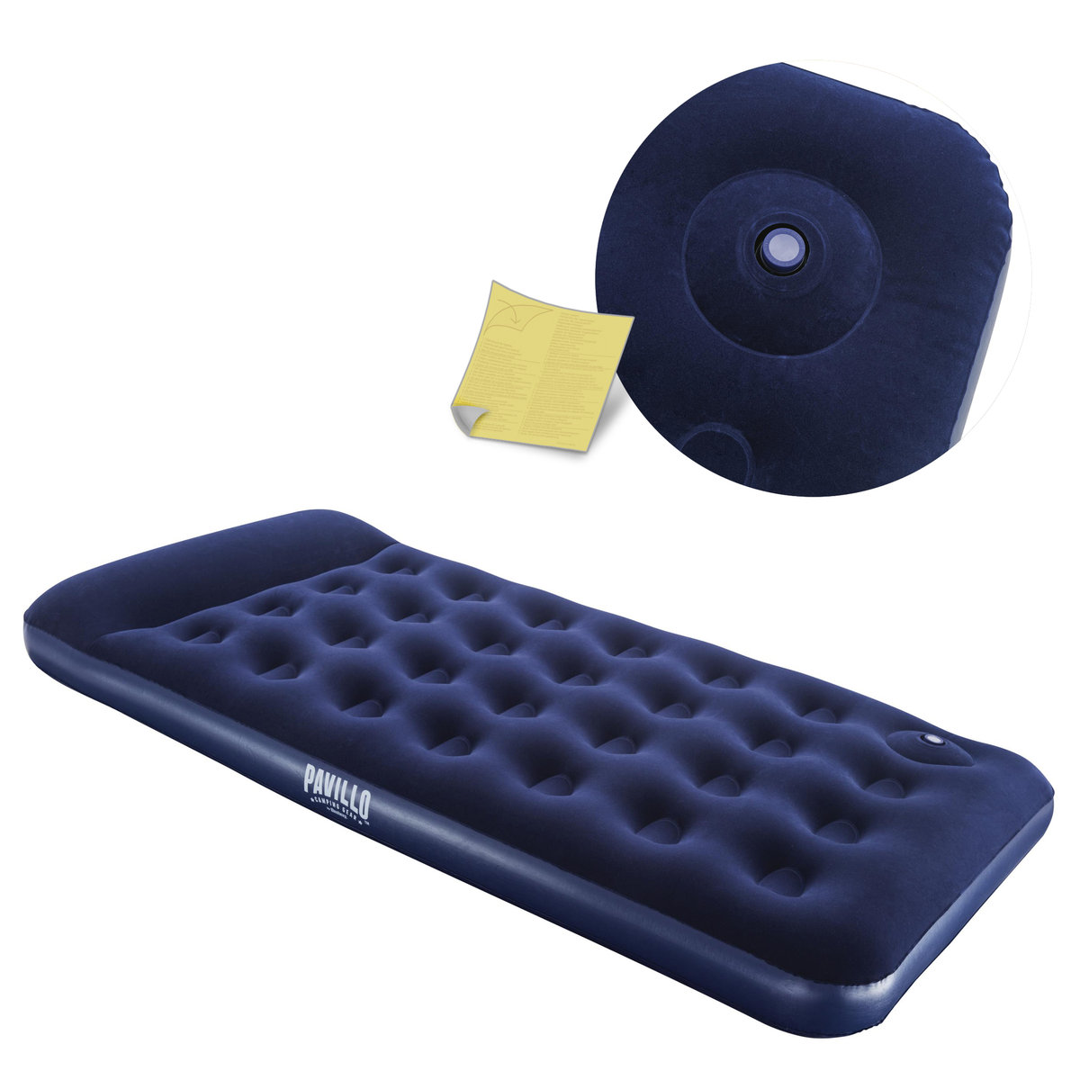 Bestway Materac welurowy z pompką, 188x99x22 cm