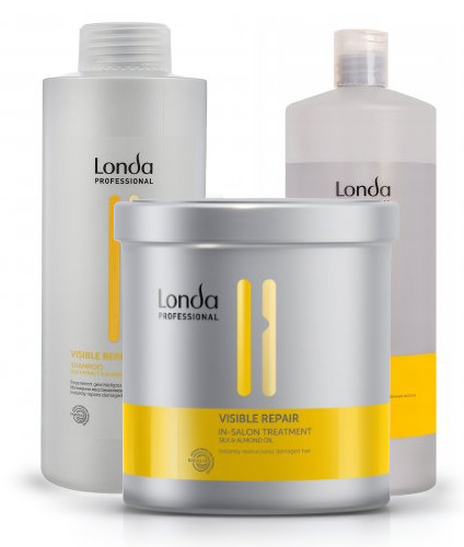 Londa Visible Repair, zestaw regenerujący do włosów XL, szampon + odżywka + kuracja