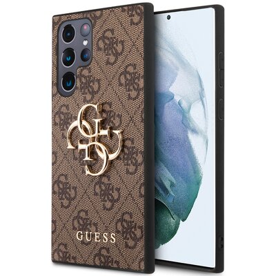 Guess GUHCS23L4GMGBR S23 Ultra S918 brązowy/brown hardcase 4G Big Metal Logo