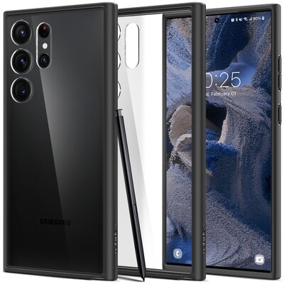Spigen Etui Ultra Hybrid do Samsung Galaxy S23 Ultra Przezroczysto-Czarny