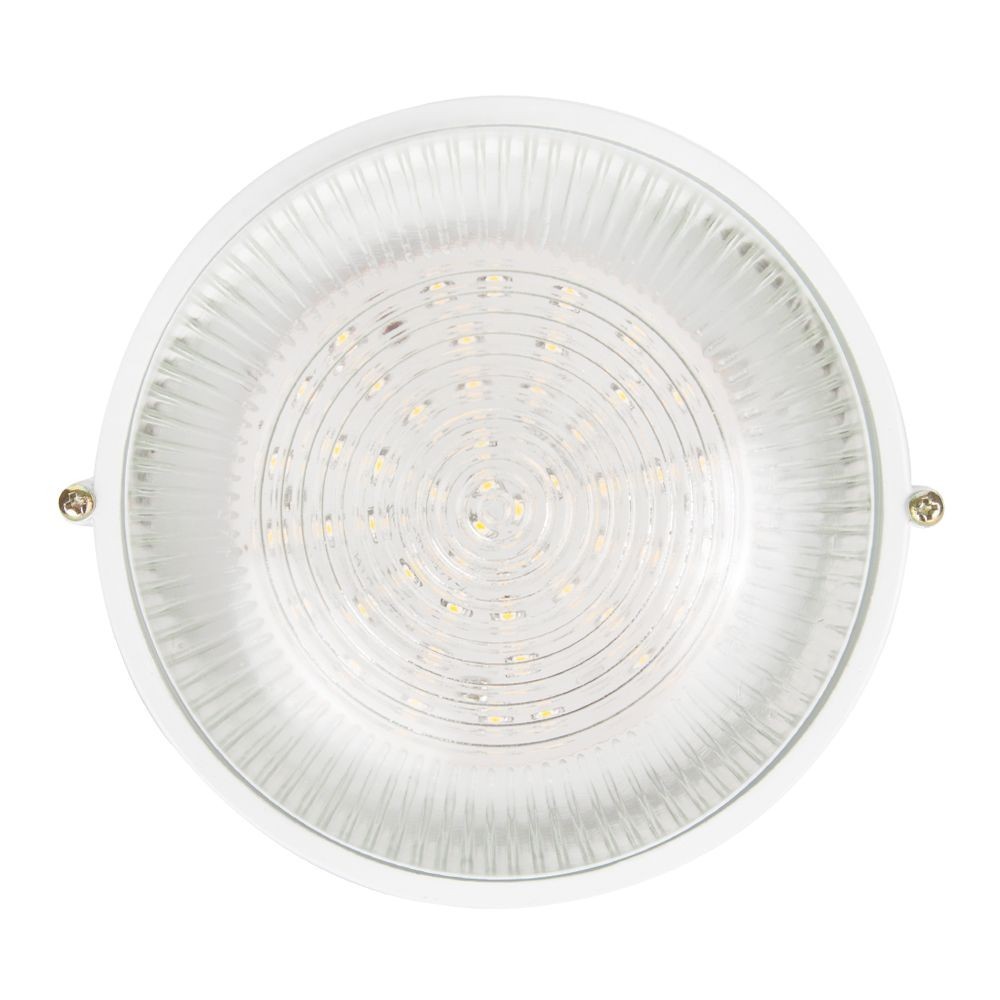 OPR.kanałowa LED okrągła  6W b.ciepła 3000K (360lm) SAN60LED metal/szkło biała IP44 Volteno [RONDO LED]