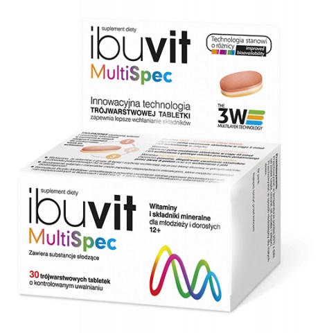 POLPHARMA Ibuvit MultiSpec x 30 trójwarstwowych tabletek o kontrolowanym uwalnianiu