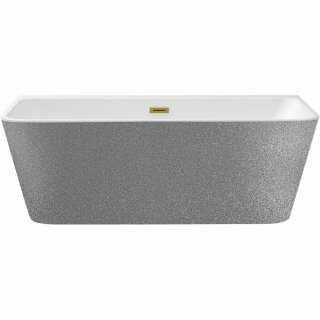 Besco WA-170-VRSZ VARYA GLAM SREBRNA wanna wolnostojąca przyścienna maskownica syfonu z przelewem złota 170 x 80