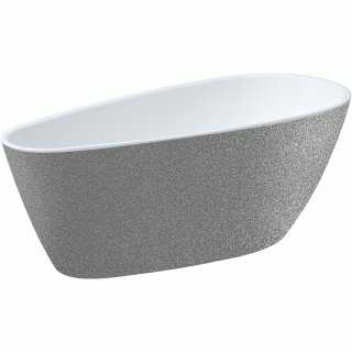 Besco WA-160-GSR GOYA A-LINE GLAM SREBRNA Wanna wolnostojąca syfon z przelewem chrom 160x73