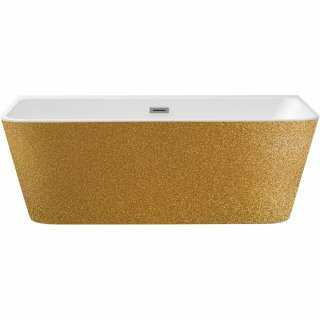 Besco WA-170-VRZL VARYA GLAM ZŁOTA Wanna wolnostojąca przyścienna syfon z przelewem chrom 170x80