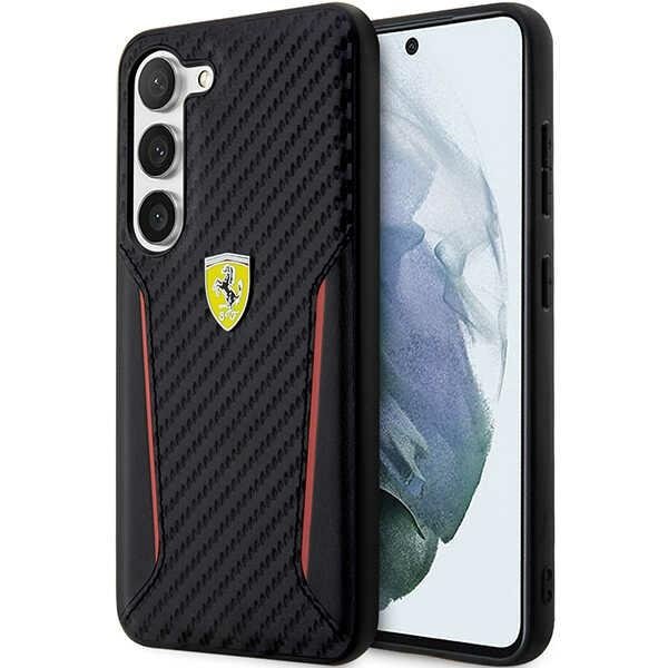 Zdjęcia - Etui Ferrari FEHCS23MNPYK S23+ S916 czarny/black hardcase Carbon Contrast Edges 