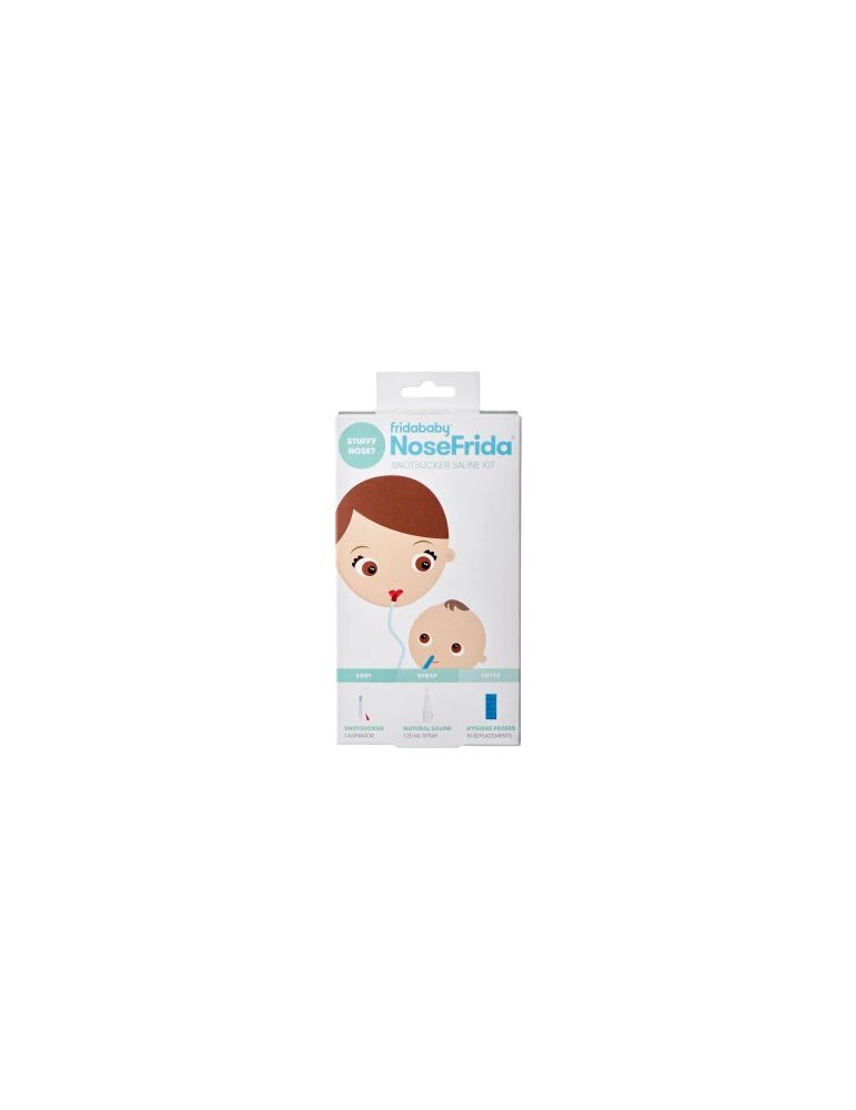 Fridababy Nosefrida Zestaw 3w1 aspirator, spray solankowy 20ml, filtry