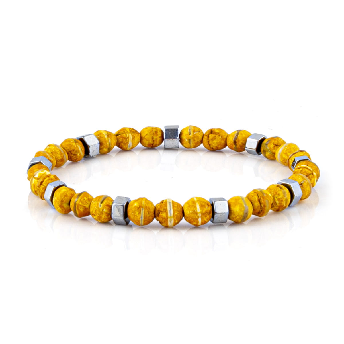 Bransoletka koraliki w kolorze pomarańczowym EM 50 - EM Men's Accessories