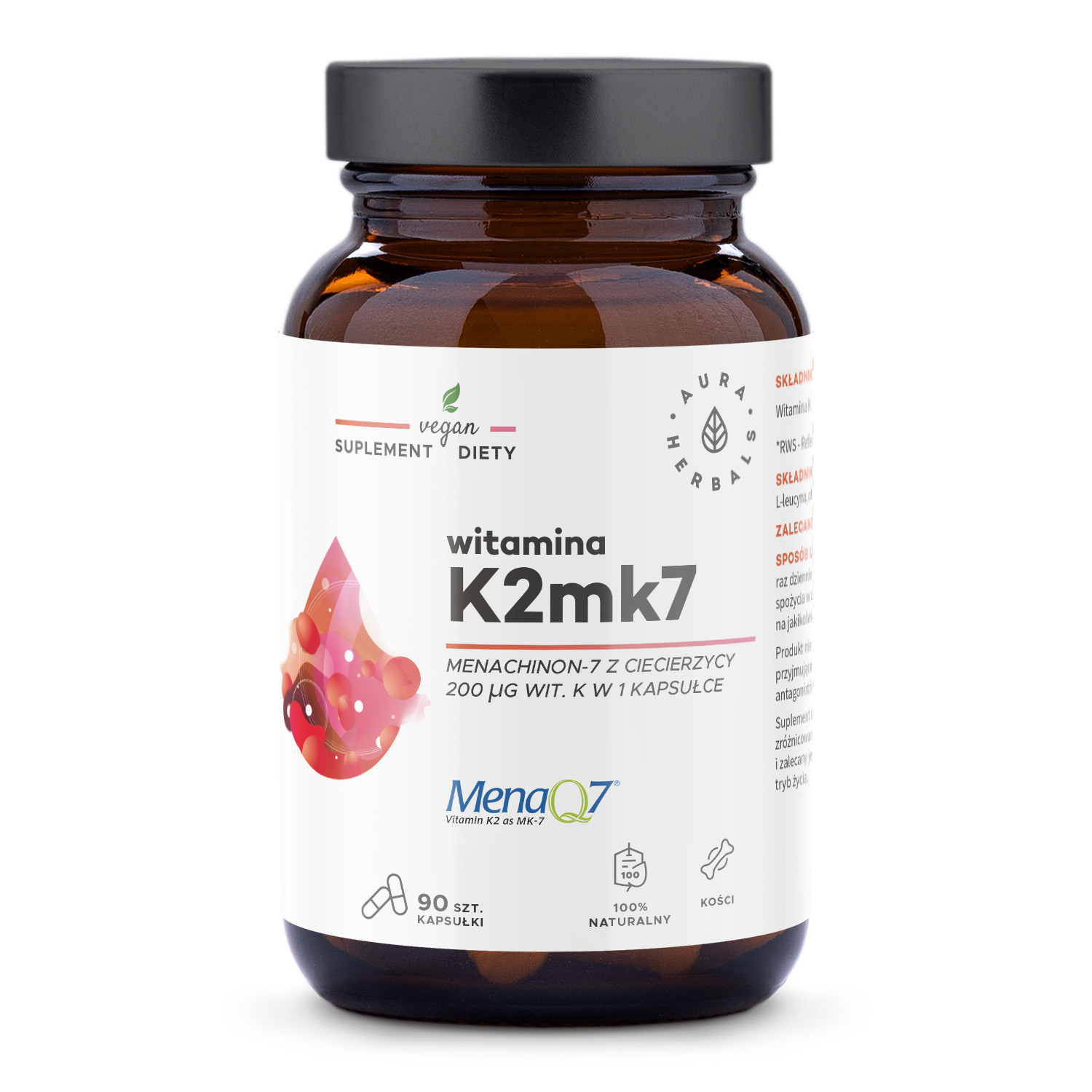 Witamina K2MK7 MenaQ7® 200 μg, kapsułki 90 szt.
