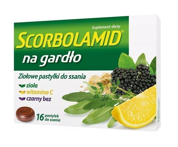 Polpharma SCORBOLAMID NA GARDŁO 16 past