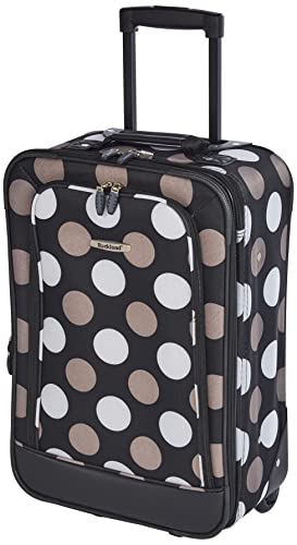 Rockland Modny zestaw bagażowy Softside Upright, Nowa czarna kropka, 2-Piece Set (14/19), Torba podróżna