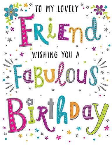 Nowoczesna kartka urodzinowa Fabulous Friend - 20 x 15 cm - wydawnictwo królewskie