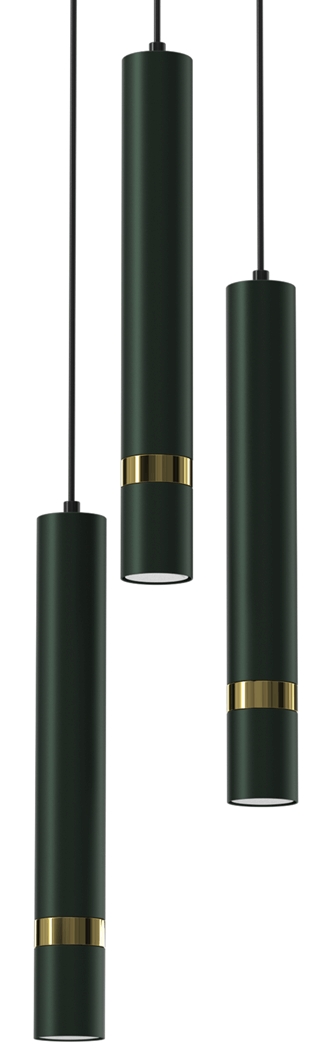 Lampa wisząca Joker MLP8919 tuby metalowa zielona złota