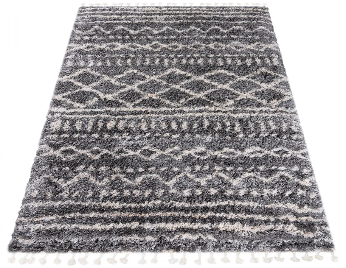 Ciemnoszary dywan pokojowy shaggy W4-E52