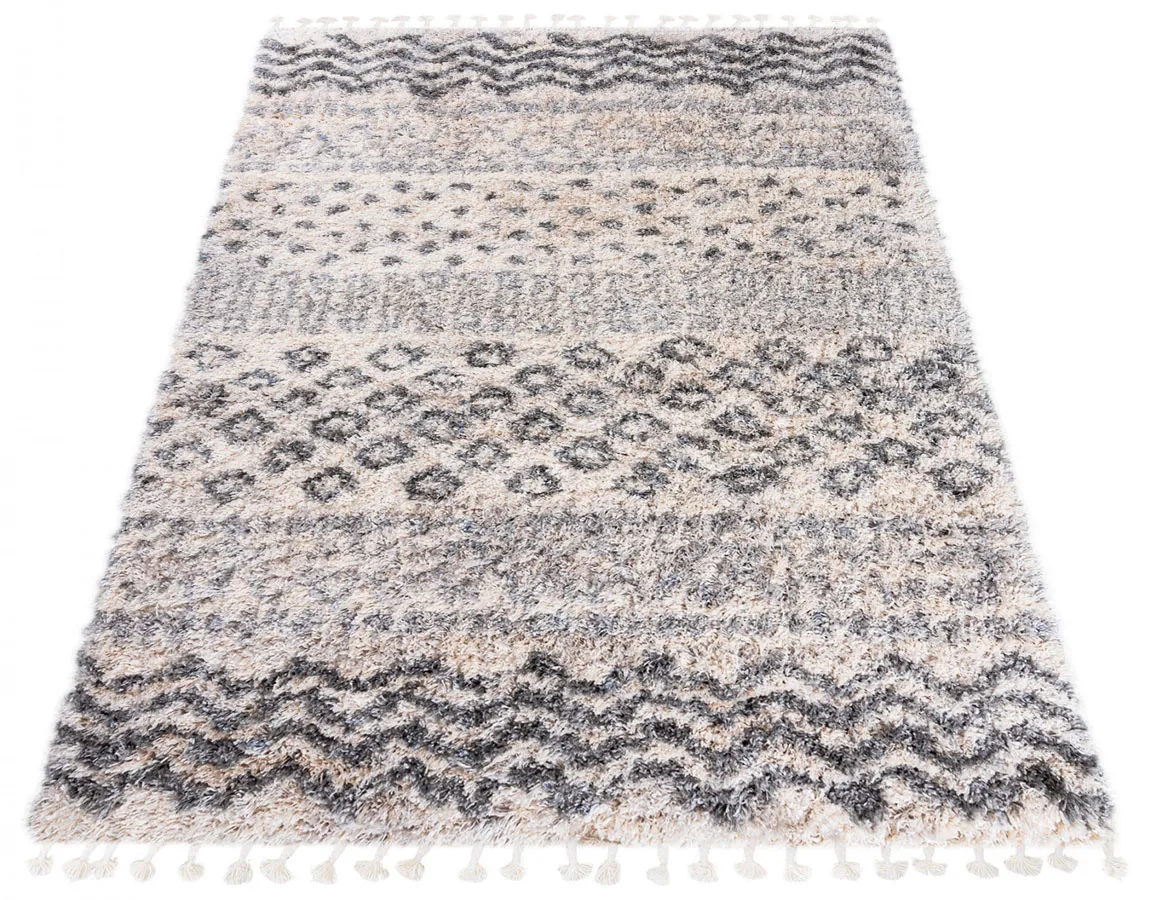 Kremowy dywan shaggy włochacz P7-D60