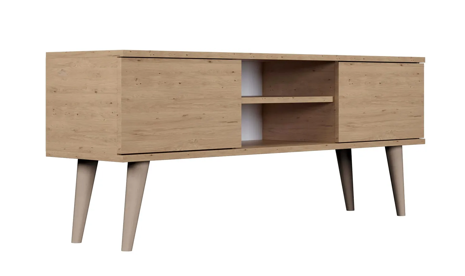 Skandynawska szafka RTV na nóżkach dąb artisan A6-K42