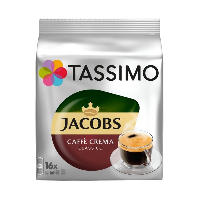 SUPER CENA - TANIA DOSTAWA ! -  ! Tassimo Jacobs Caffé Crema Classico 16 kapsułek - PACZKOMAT, POCZTA, KURIER