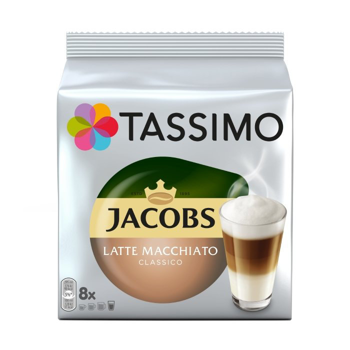 SUPER CENA - TANIA DOSTAWA ! -  ! Tassimo Jacobs Latte Macchiato Classico 8 kapsułek - PACZKOMAT, POCZTA, KURIER