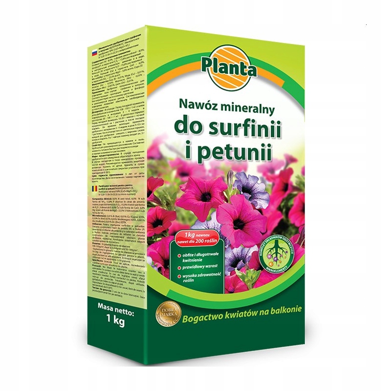 NAWÓZ DO SURFINII PETUNII DUŻE I ZDROWE KWIATY 1kg