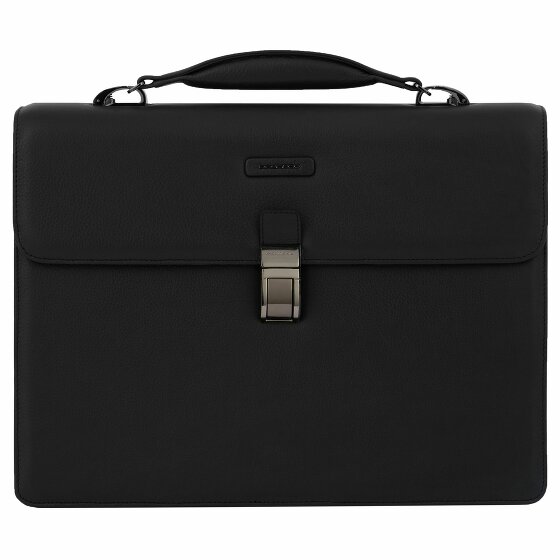 Piquadro Modus Teczka Skórzany 40 cm Komora na laptopa black