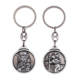 Brelok - Matka Boża Częstochowska - Św. Krzysztof