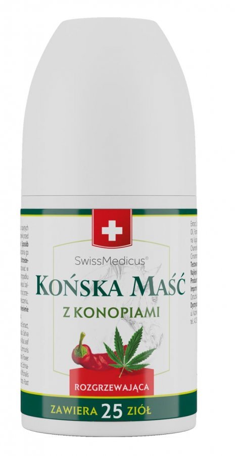 SwissMedicus końska maść forte rozgrzewająca z konopiami roll-on 90 ml