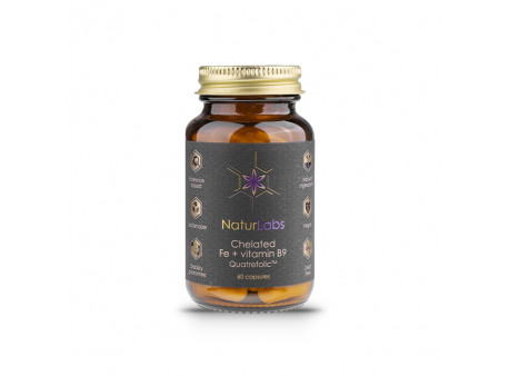 NaturLabs - Żelazo chelatowane + B9, 60 kapsułek