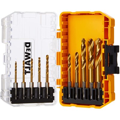 DeWalt Tytanowe wiertła do metalu i drewna DT50050 zestaw 10 sztuk DT50050-QZ