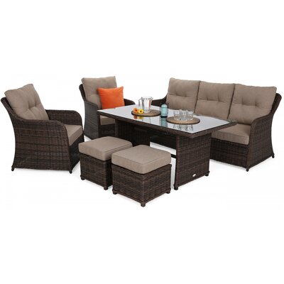HOME & GARDEN Meble ogrodowe technorattanowe Bergamo Brown Mat / Brown Melange 846123