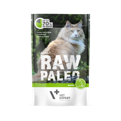 Vet Expert RAW PALEO ADULT Z DZICZYZNĄ 100g DLA KOTA