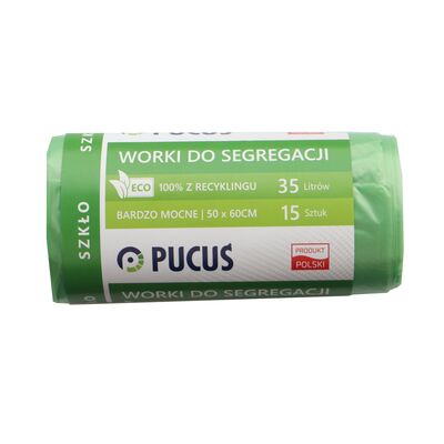 Worek do segregacji LDPE 35 l 15 szt. zielony Pucuś