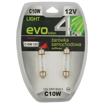 Zestaw żarówek samochodowych C10W 12V10W rurka 42 4CAR