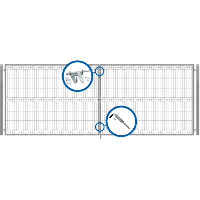 Brama dwuskrzydłowa 3D ocynk 400 x 150 cm komplet Polbram