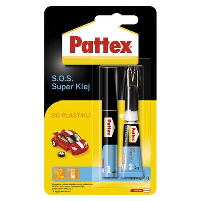 Klej błyskawiczny S.O.S. Super Klej do plastiku 2 g + 4 ml Pattex