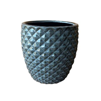 Donica szkliwiona Dark Grey Porto S