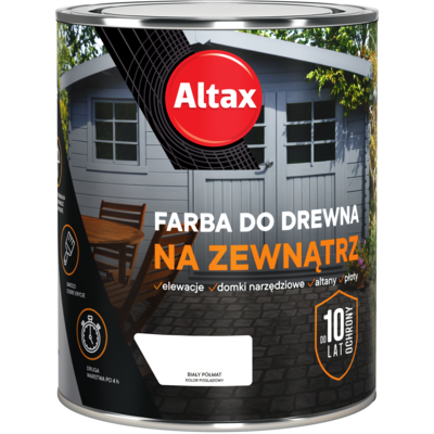 Farba do drewna na zewnątrz ALTAX 750 ml biały półmat