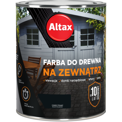 Zdjęcia - Lakiery i lazury Altax Farba do drewna na zewnątrz  750 ml czarny półmat 