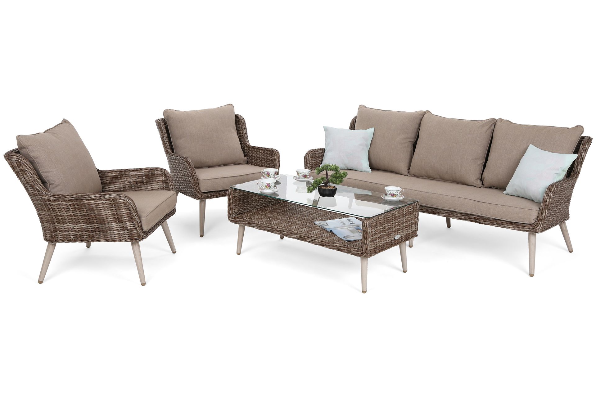 Meble ogrodowe technorattanowe Almeria Ginger / Brown Melange