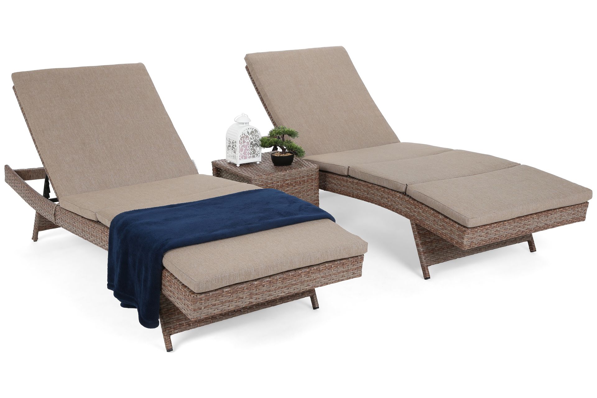 Zestaw leżanek ogrodowych Bora Bora Ginger / Brown Melange ze stolikiem