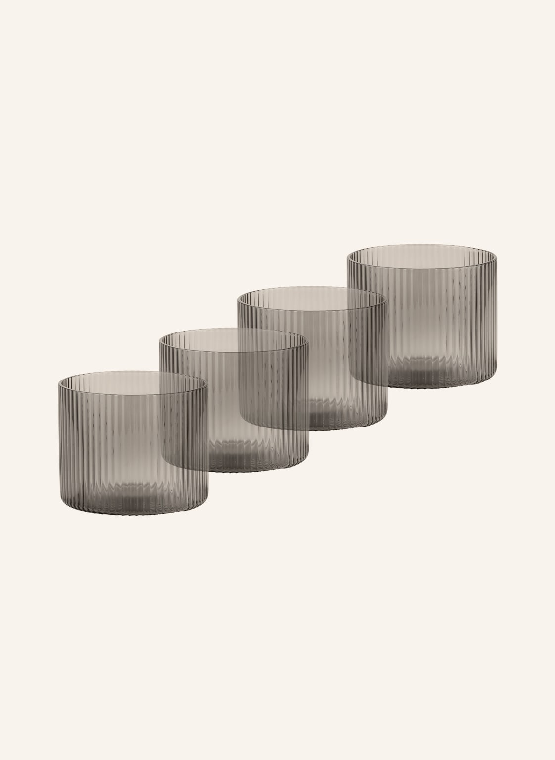 Ferm Living Szklanki Ripple, 4 Szt. grau