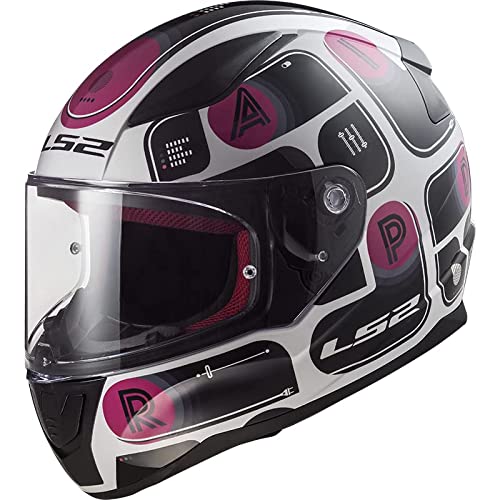LS2, Kask motocyklowy na całą twarz RAPID Brick black pink, M