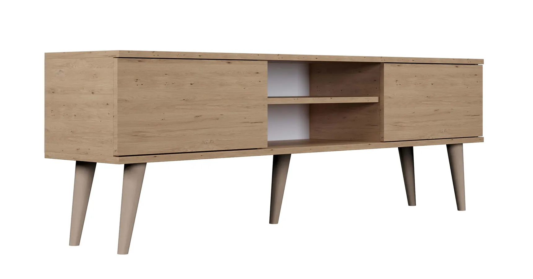 Skandynawska szafka RTV na nóżkach dąb artisan K5-L16
