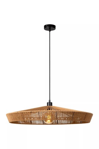 Lucide Yunkai 10413/50/72 lampa wisząca zwis 1x60W E27 drewniana/czarna
